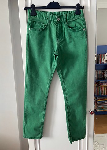 Parlak Yeşil Erkek Çocuk Denim Pantolon