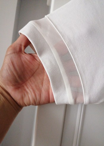 Beyaz Kısa Kollu Pamuklu Elbise - Görsel 5