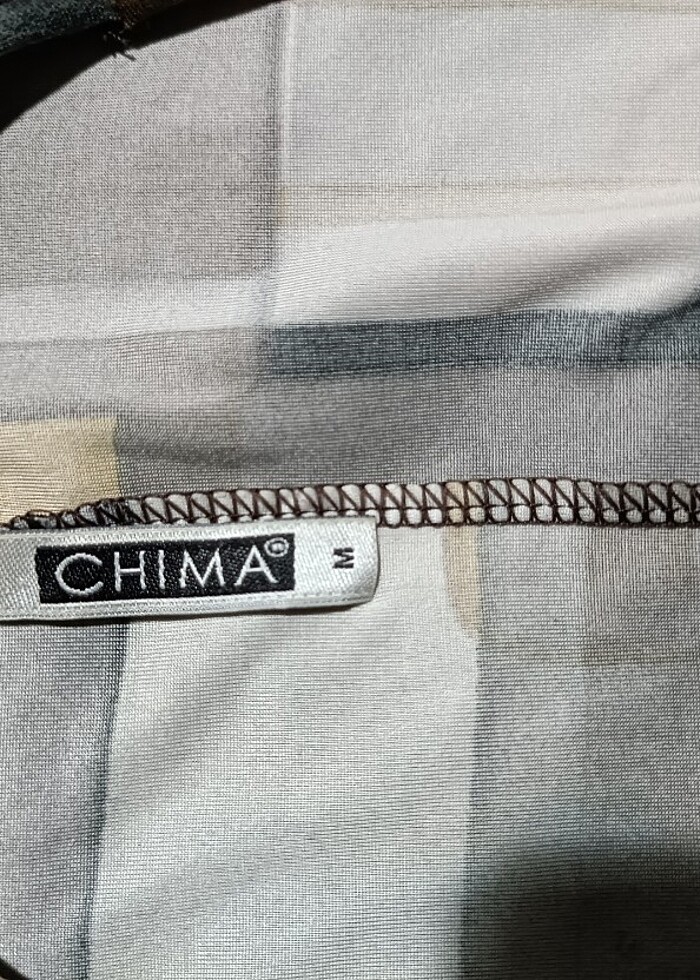 Geometrik desenli elbise - Görsel 4