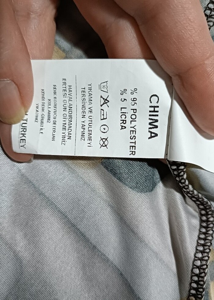 Geometrik desenli elbise - Görsel 5