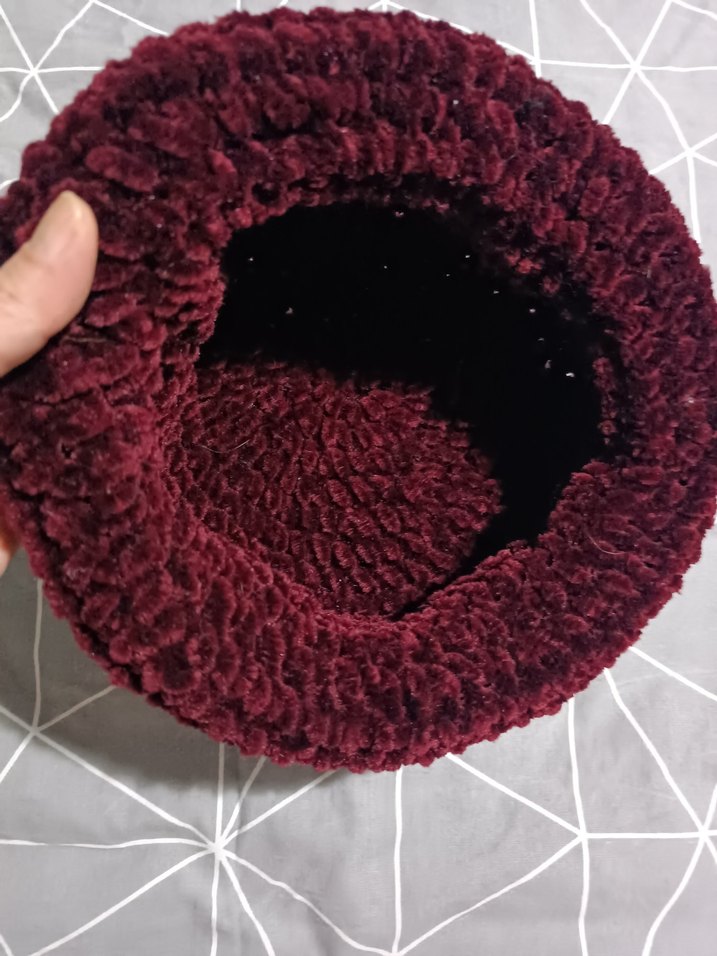 Bordo Örgü Kadın Şapka - Görsel 4