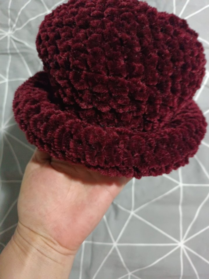 Bordo Örgü Kadın Şapka - Görsel 3