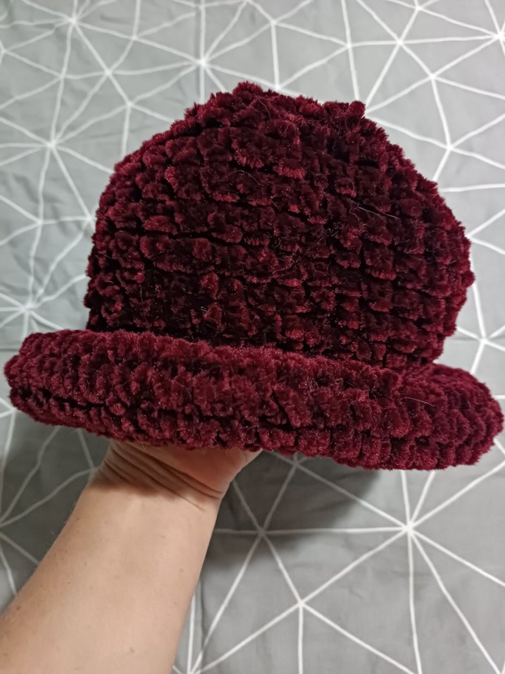 Bordo Örgü Kadın Şapka - Görsel 5