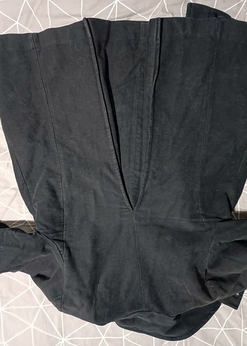 Düğmeli Siyah Midi Kaban - Görsel 12