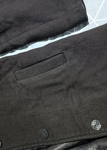 Düğmeli Kahverengi Uzun Kaşe Kadın Kaban - Görsel 12