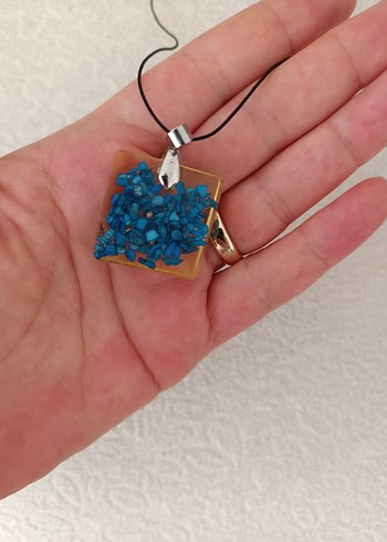 Turkuaz Boncuklu Bohem Uzun Kolye - Görsel 4