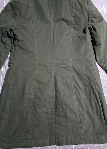 Kadın Haki Kapüşonlu Uzun Ceket - Görsel 13