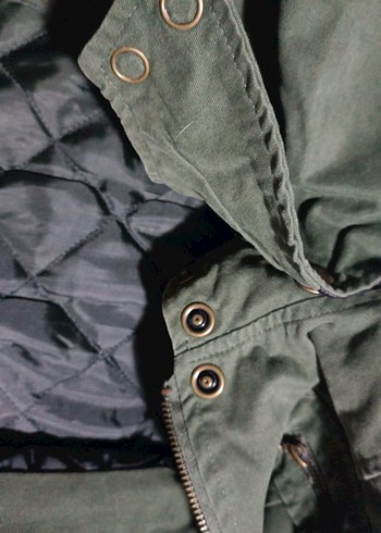 Kadın Haki Kapüşonlu Uzun Ceket - Görsel 6