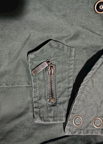 Kadın Haki Kapüşonlu Uzun Ceket - Görsel 8