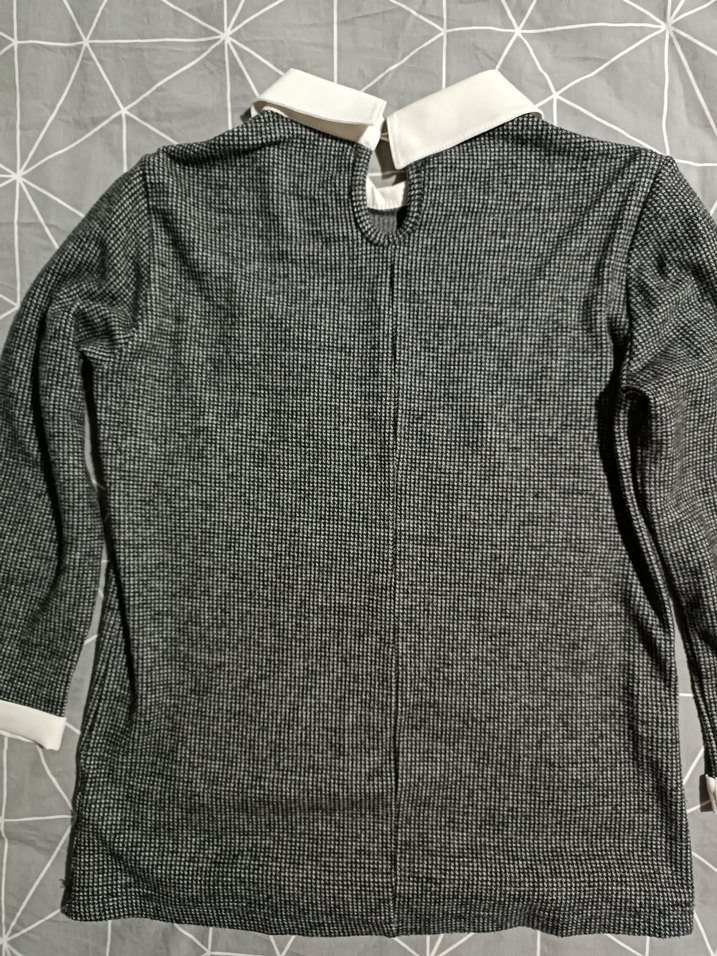 Gri Triko Uzun Kollu Kadın Kazak - Görsel 4