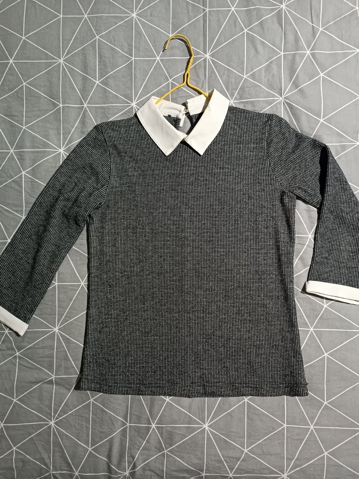 Gri Triko Uzun Kollu Kadın Kazak - Görsel 2