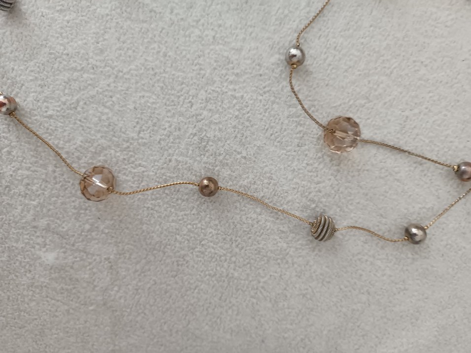 Bej Zincir Detaylı Uzun Kadın Kolye - Görsel 5