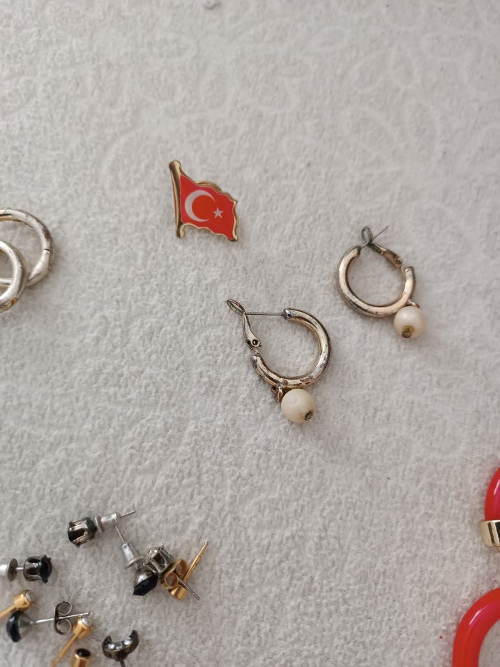 Kırmızı Mini Boncuklu Bohem Küpeler - Görsel 5