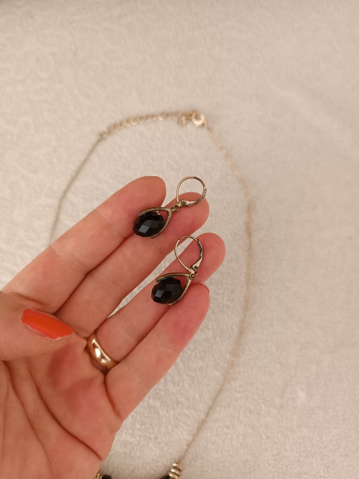 Siyah Boncuklu Gotik Midi Kolye - Görsel 5