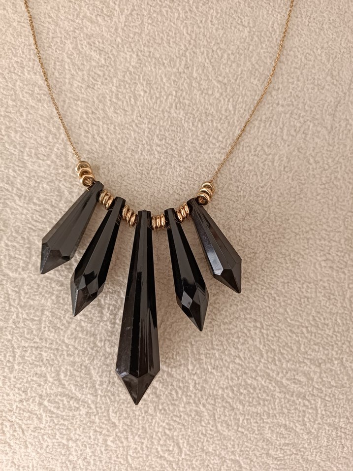 Siyah Boncuklu Gotik Midi Kolye - Görsel 3