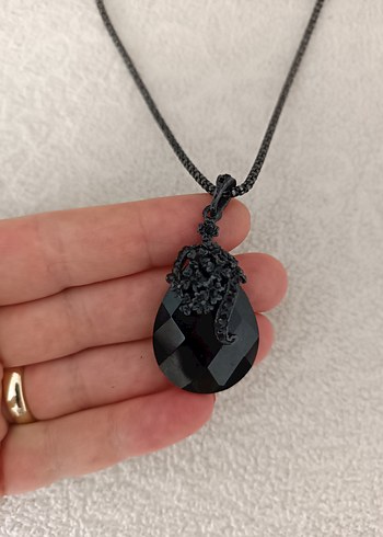 Siyah Zincir Detaylı Gotik Kadın Takı Seti - Görsel 5