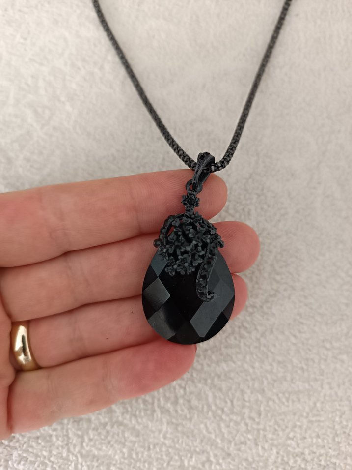 Siyah Zincir Detaylı Gotik Kadın Takı Seti - Görsel 5