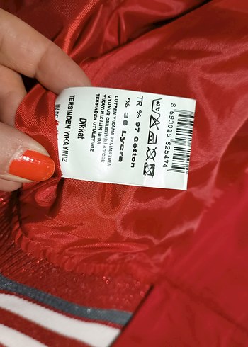 Kırmızı Kapüşonlu Düğmeli Kadın Ceket - Görsel 14