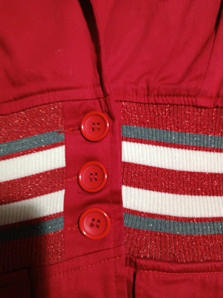 Kırmızı Kapüşonlu Düğmeli Kadın Ceket - Görsel 5