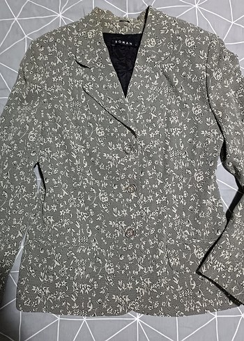 Gri Desenli Kadın Blazer Ceket - Görsel 3