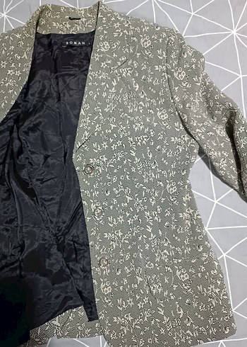 Gri Desenli Kadın Blazer Ceket - Görsel 11