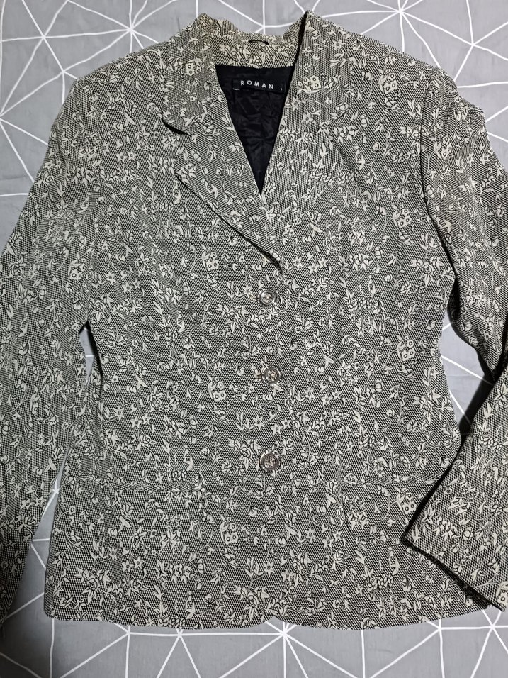 Gri Desenli Kadın Blazer Ceket - Görsel 3