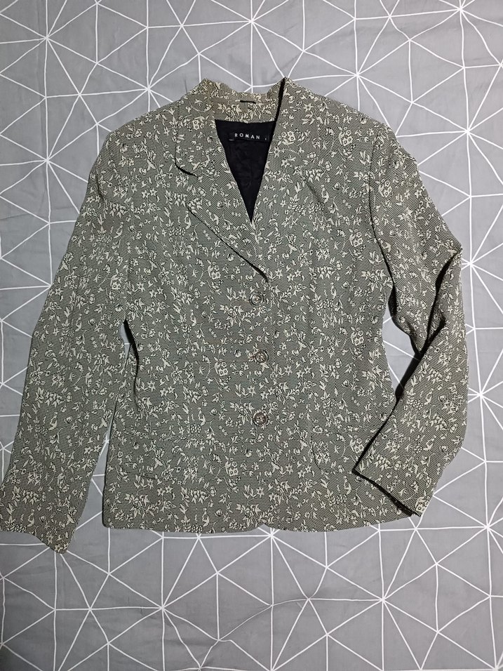 Gri Desenli Kadın Blazer Ceket - Görsel 2