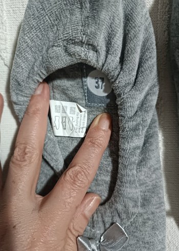 37 Beden Gri Kadın Ev Terliği Elastik Bantlı