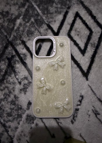 İnci boncuklu beyaz bohem telefon kılıfı (16 Pro Max) - Görsel 2