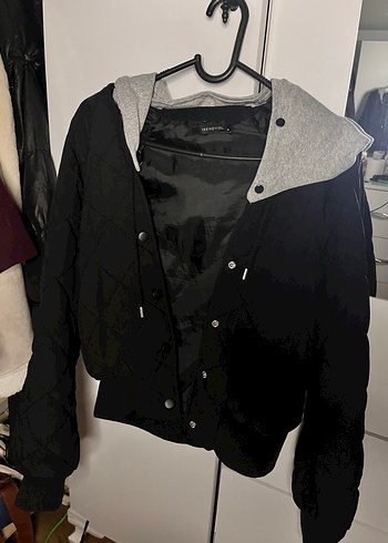 Düğmeli Gri Street Wear Kadın Ceket