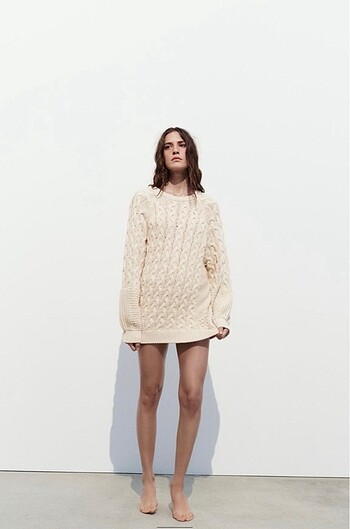 Zara saç örgü oversize kazak