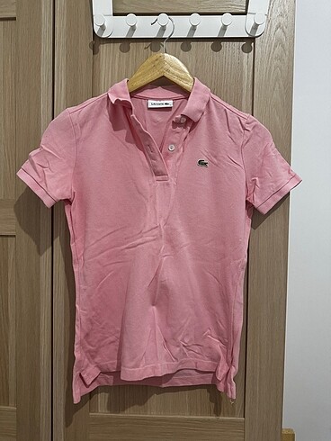 Lacoste pembe Polo yaka tshırt