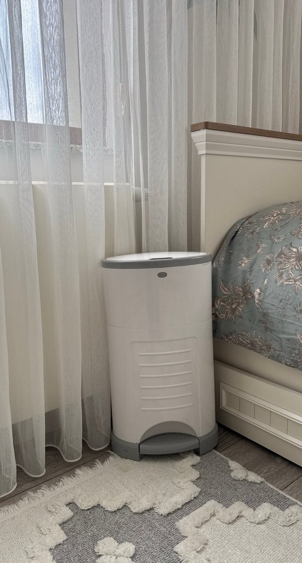 Bebek Bezi Çöp Kutusu Pedallı Beyaz - Görsel 2