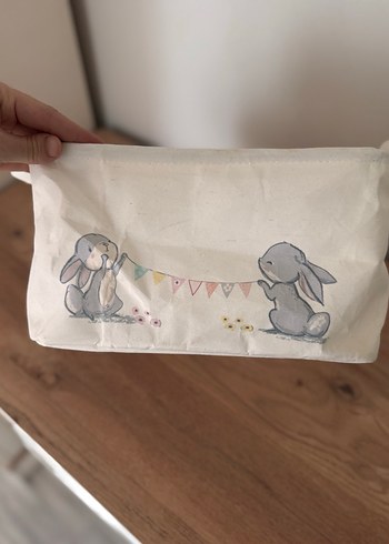 Bej Tavşan Figürlü Saklama Sepeti - Görsel 3