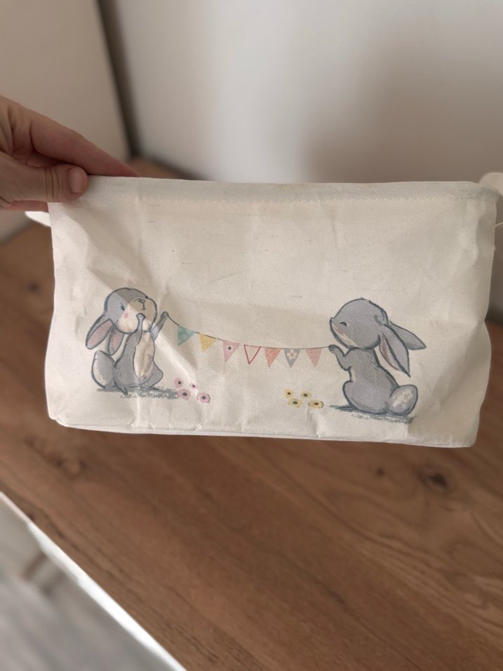 Bej Tavşan Figürlü Saklama Sepeti - Görsel 3