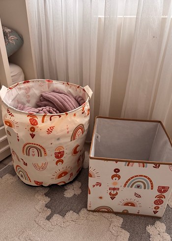 Renkli Desenli Sepet ve Saklama Kutusu - Görsel 2