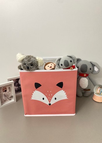 Pembe Tilki Desenli Depolama Sepeti 2 adet - Görsel 4