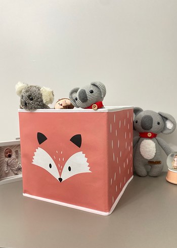 Pembe Tilki Desenli Depolama Sepeti 2 adet - Görsel 2