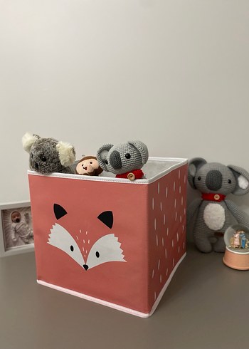 Pembe Tilki Desenli Depolama Sepeti 2 adet - Görsel 3