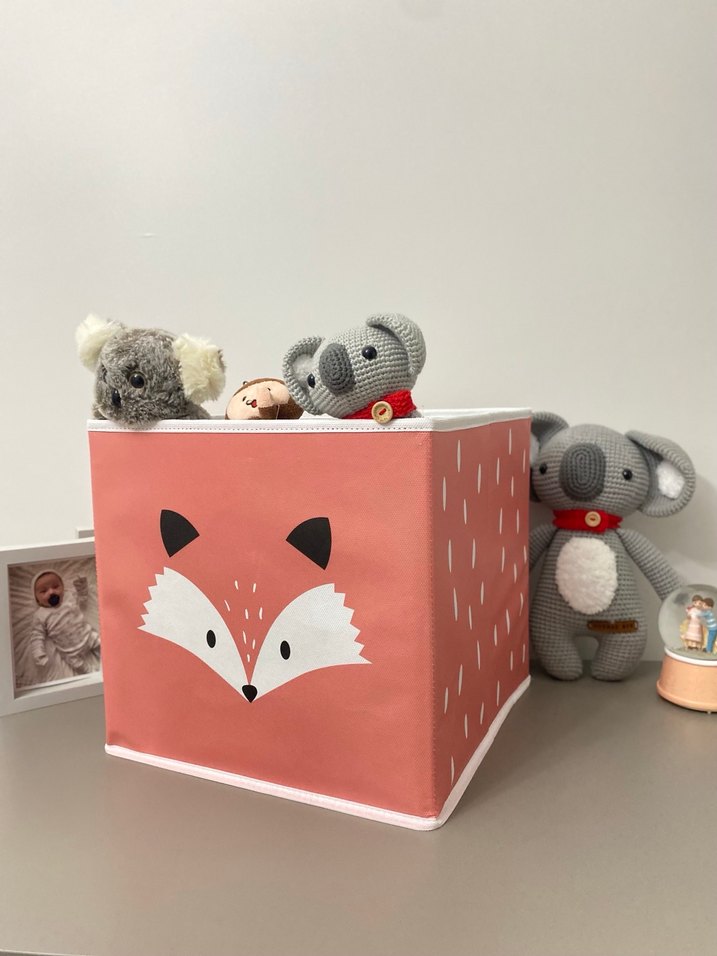 Pembe Tilki Desenli Depolama Sepeti 2 adet - Görsel 2