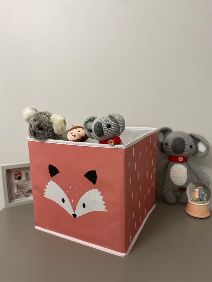 Pembe Tilki Desenli Depolama Sepeti 2 adet - Görsel 3