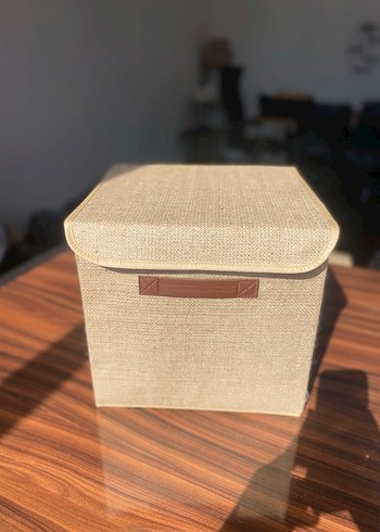 Jüt Katlanabilir Saklama Sepeti kutu 2 adet - Görsel 2