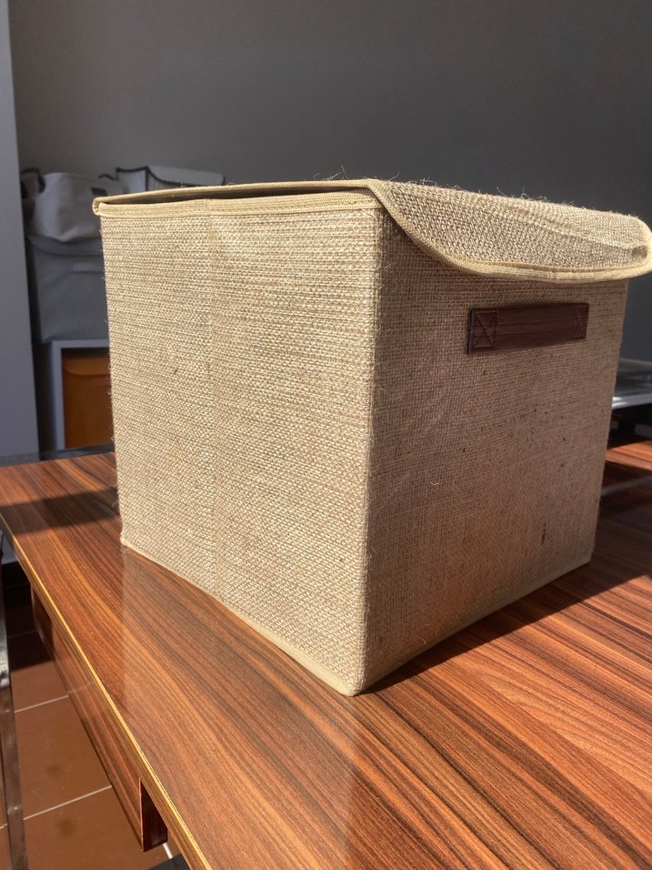 Jüt Katlanabilir Saklama Sepeti kutu 2 adet - Görsel 3