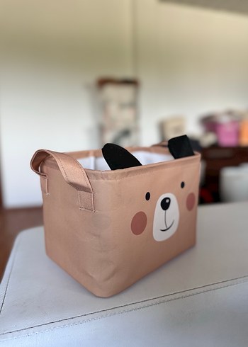 Renkli Ayı ve Panda Desenli Saklama Sepetleri 2 adet - Görsel 4