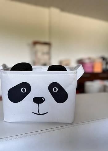 Renkli Ayı ve Panda Desenli Saklama Sepetleri 2 adet - Görsel 6