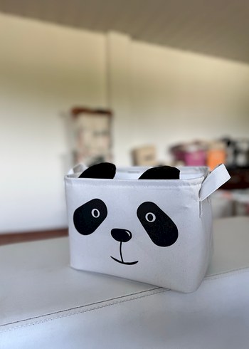 Renkli Ayı ve Panda Desenli Saklama Sepetleri 2 adet - Görsel 5