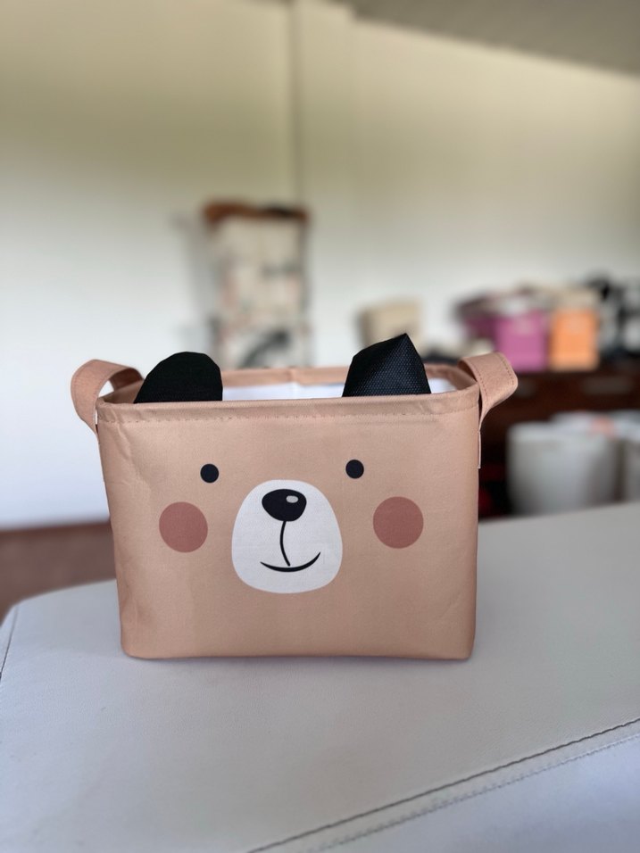 Renkli Ayı ve Panda Desenli Saklama Sepetleri 2 adet - Görsel 3