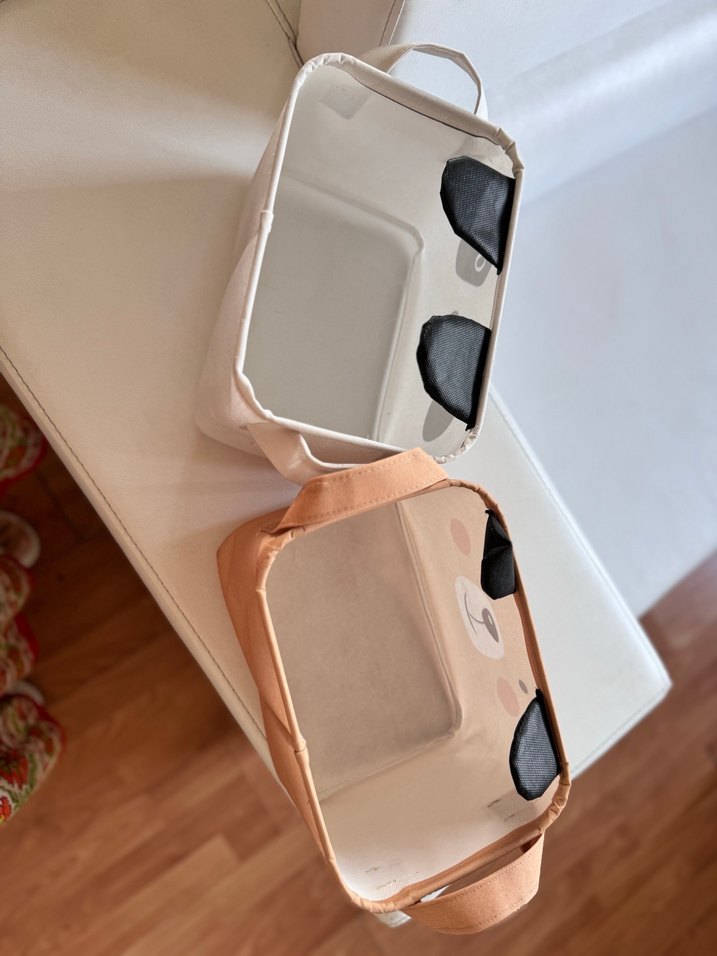 Renkli Ayı ve Panda Desenli Saklama Sepetleri 2 adet - Görsel 2