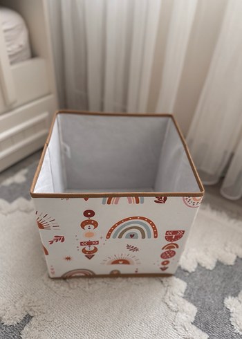 Bej Desenli Katlanabilir Saklama Sepeti - Görsel 2