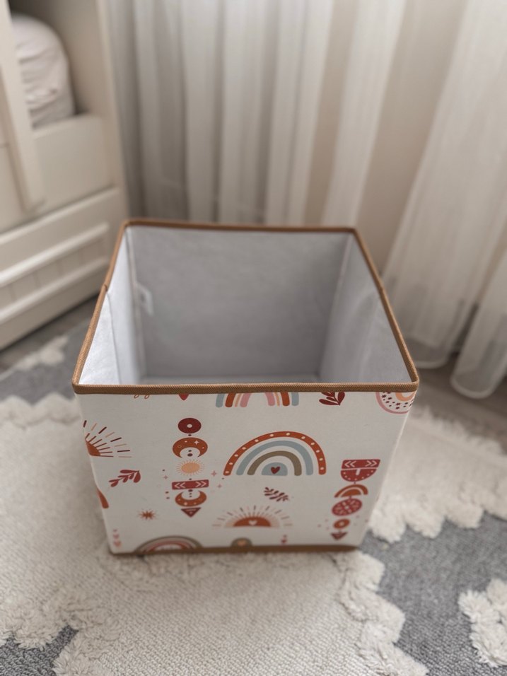 Bej Desenli Katlanabilir Saklama Sepeti - Görsel 2